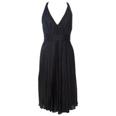 Gucci Black Jersey Crossover Pleated Dress XS