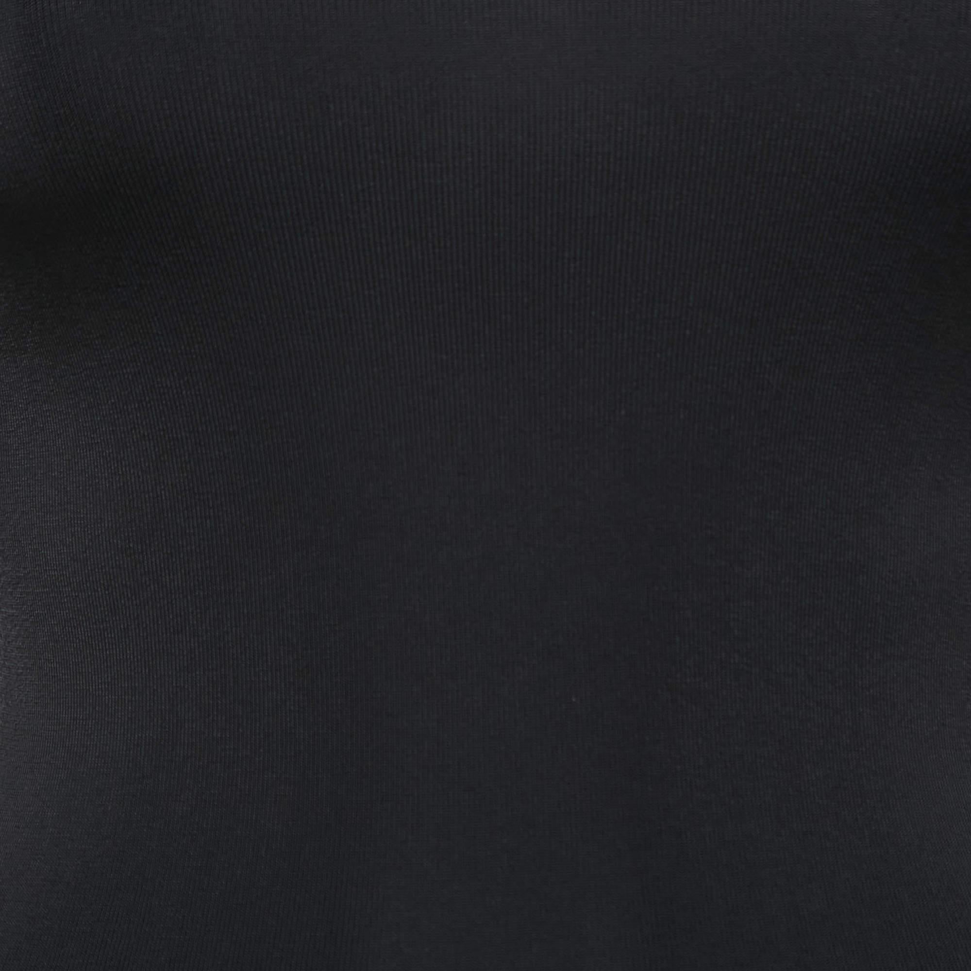 Gucci Black Jersey Logo Detailed Neck Short Sleeve T-Shirt XS 1