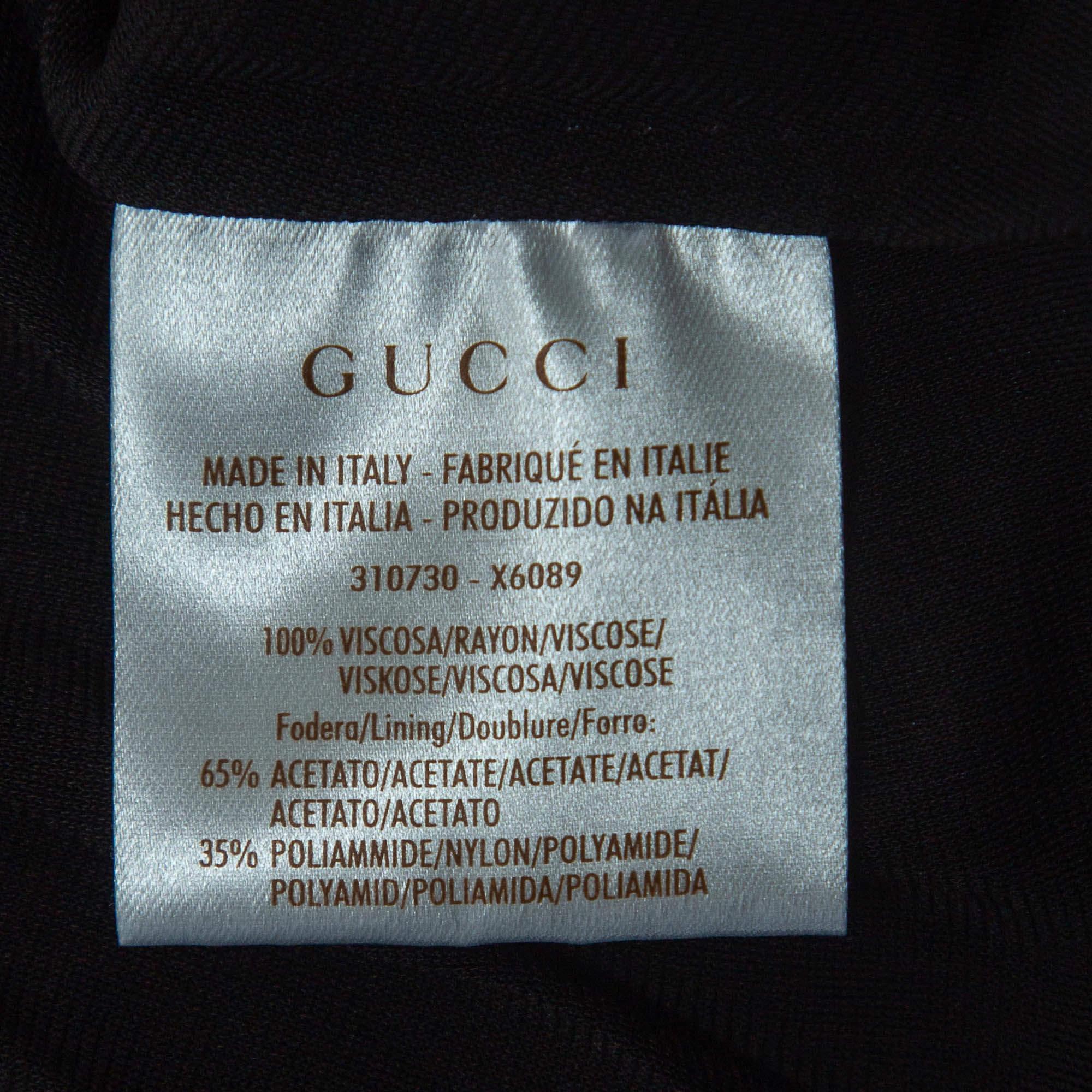 Women's Gucci Black Jersey Smocked Sleeveless Top L For Sale