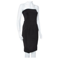 Gucci Black Jersey Strapless Sheath Dress S