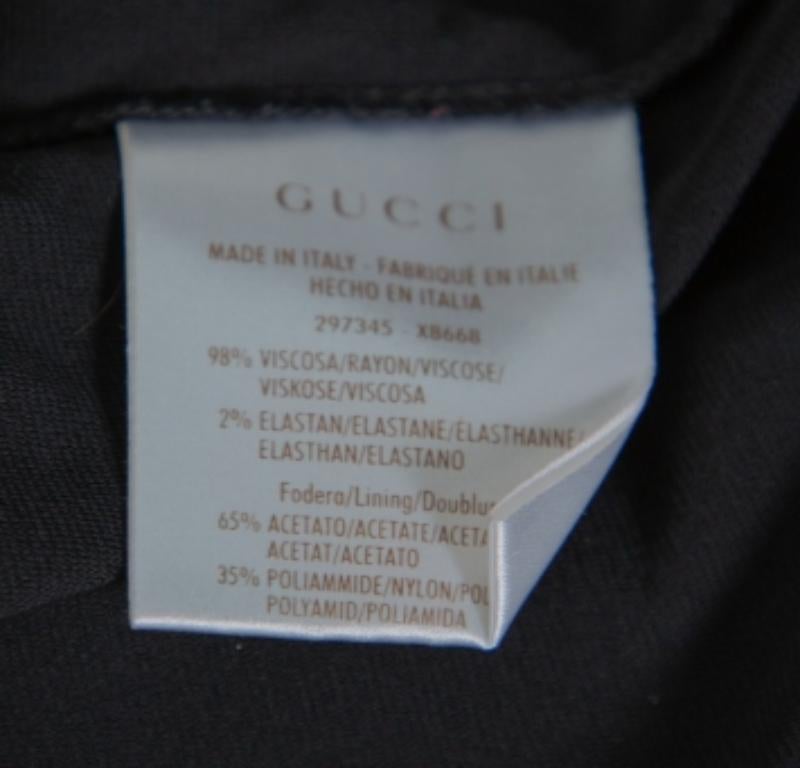 Gucci Black Jersey Strapless Sheath Dress S For Sale 3