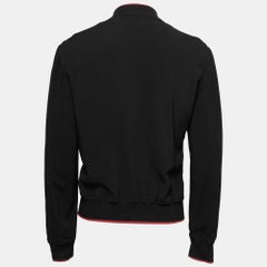 Gucci Black Jersey Web Stripe Trimmed Zip Front Jacket S