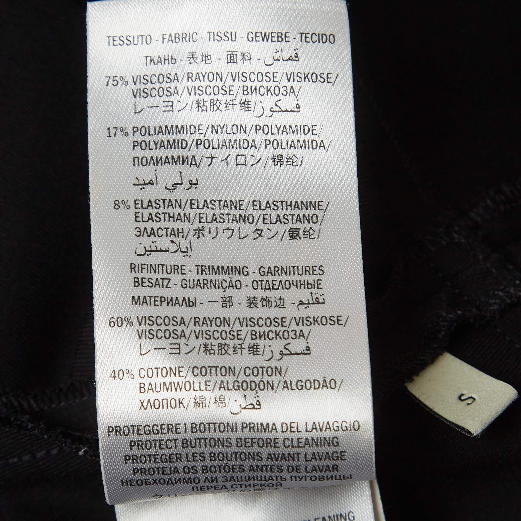 Gucci Black Jersey Web Trim Ruffled Sheath Dress S For Sale 1