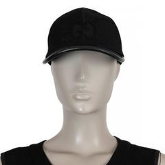 GUCCI black JUMBO GG CANVAS Baseball Cap Hat S