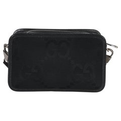 Gucci Black Jumbo GG Canvas Messenger Bag