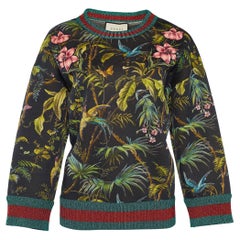 Gucci Black Jungle Print Neoprene Sweatshirt M