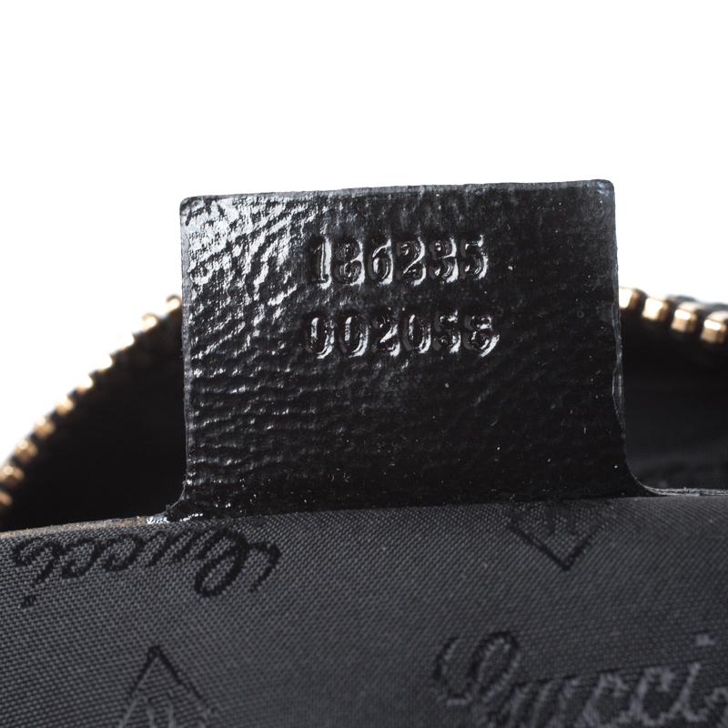 Gucci Black/Khaki Green Suede and Patent Leather Aviatrix Boston Bag In Good Condition In Dubai, Al Qouz 2
