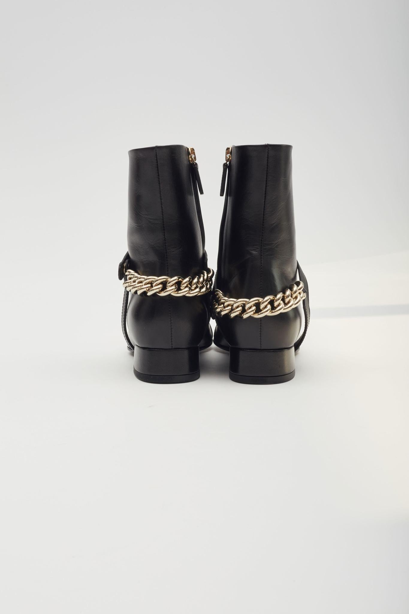 Gucci - Bottes Soho Malaga en cuir de chevreau noir (EU 35) Pour femmes en vente
