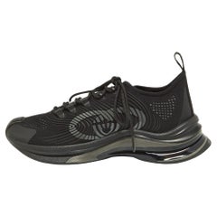 Gucci Black Knit Fabric Run Sneakers Size 39.5