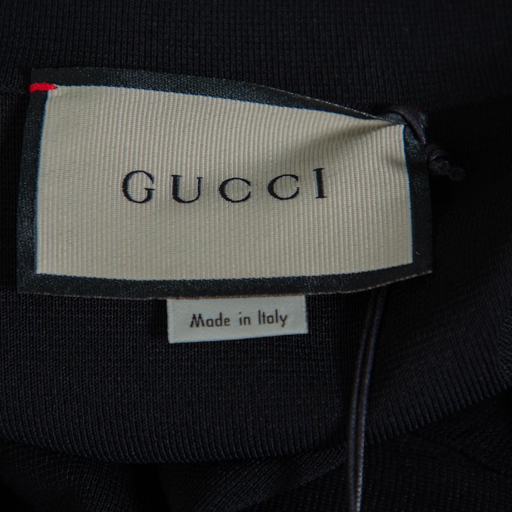 Gucci Black Knit Ruffle Detail Shift Dress S 1