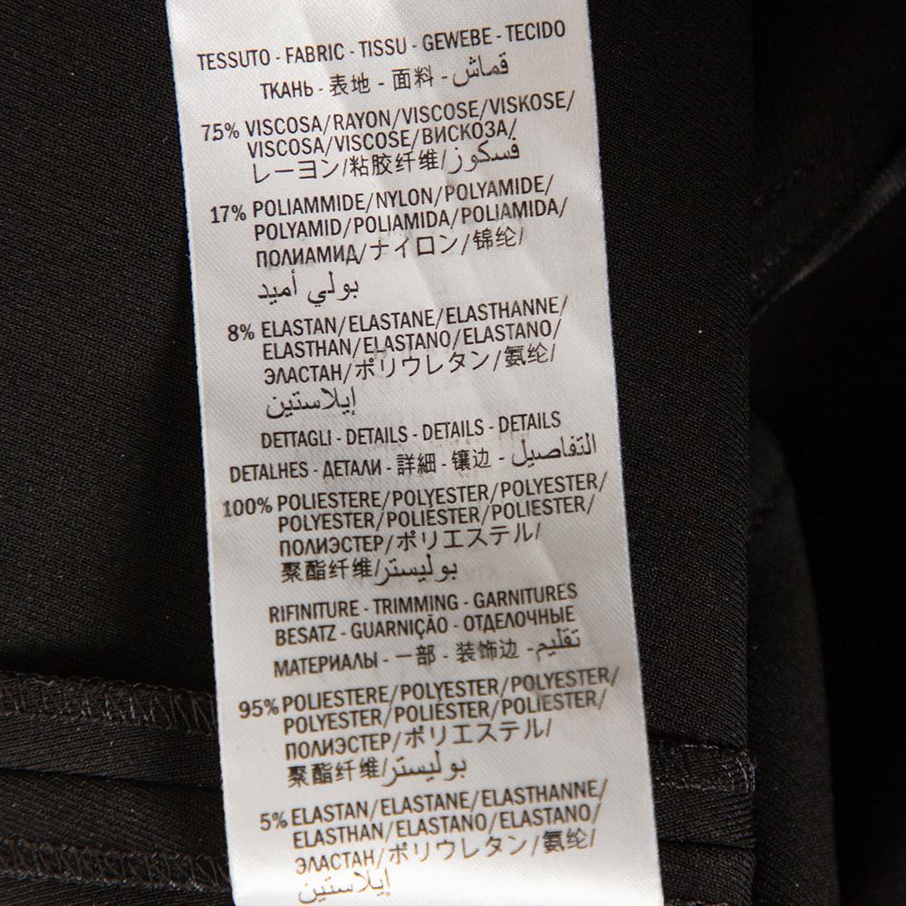 Women's Gucci Black Knit Stripe Trim Detail Ruffled Zipper Front Mini Dress M