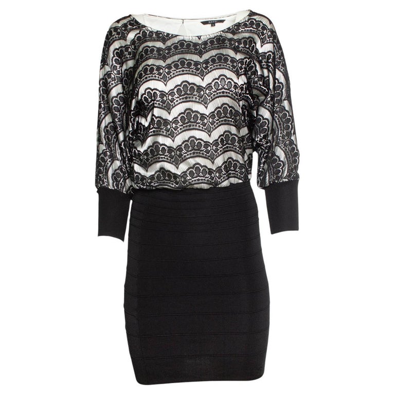 knee length dresses for ladies Gucci little black dress with honeycomb lace detailing S – Dusty Archive main image 1