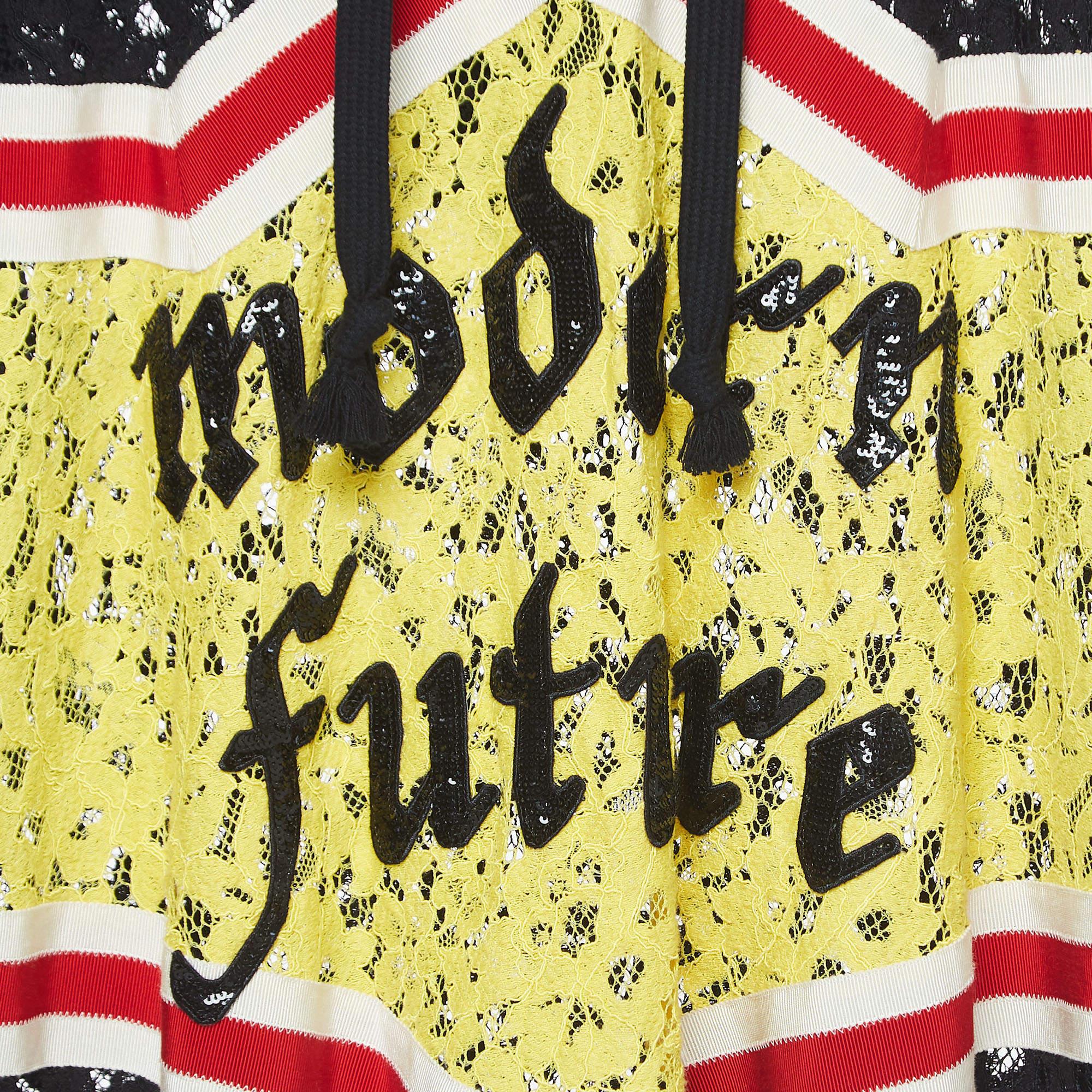 Gucci Black Lace Modern Future Hoodie S In Good Condition For Sale In Dubai, Al Qouz 2