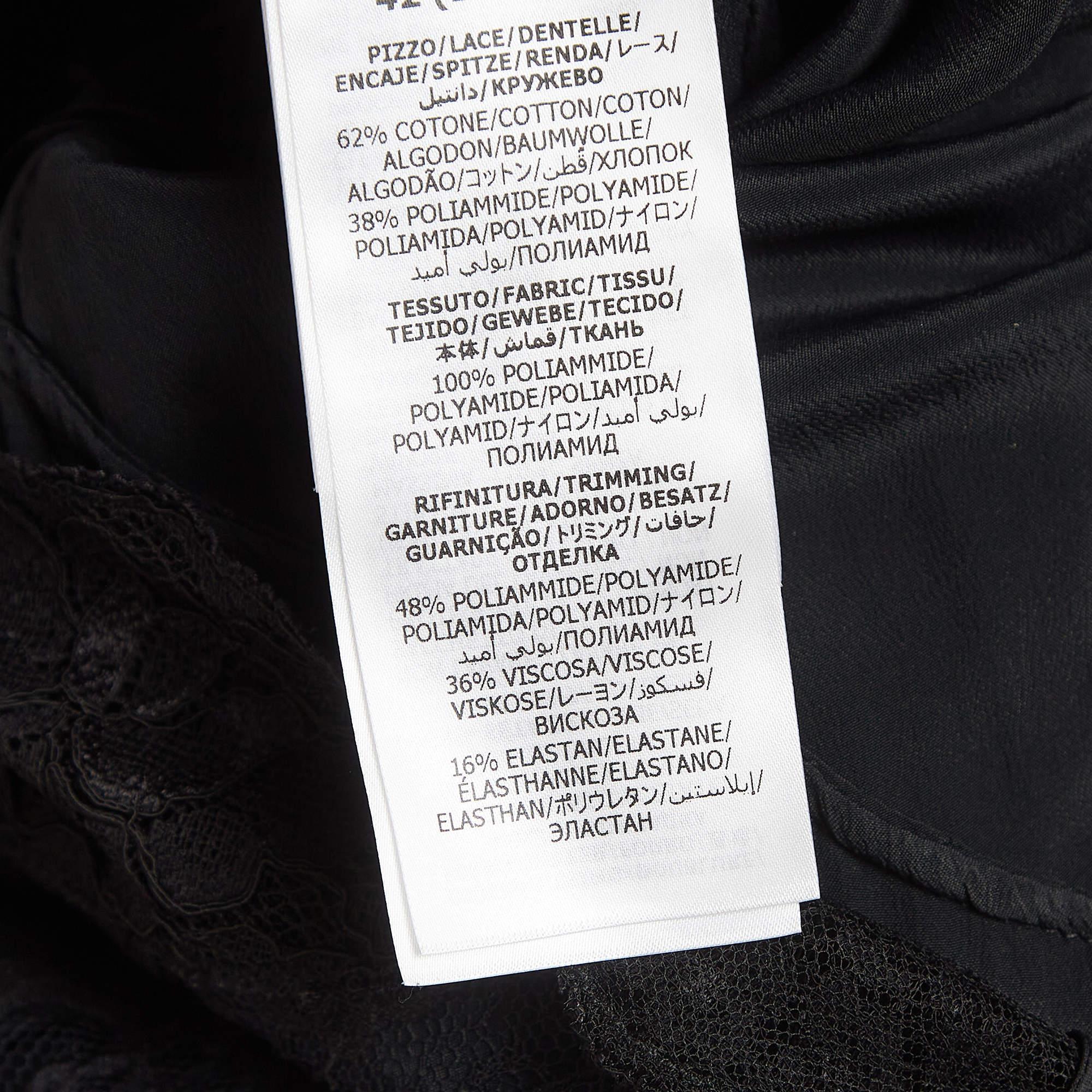 Gucci Black Lace Strappy Midi Dress M In Excellent Condition In Dubai, Al Qouz 2