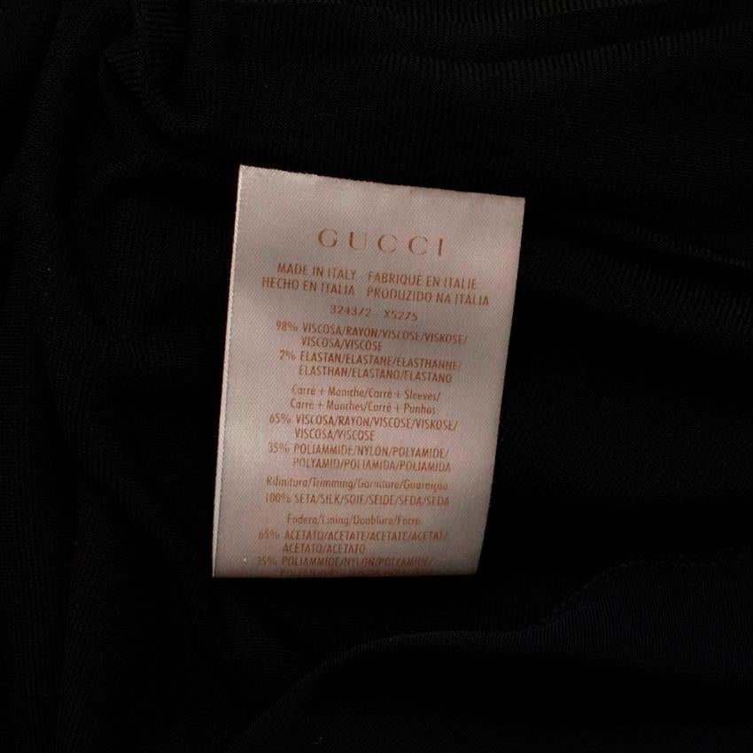 Women's Gucci Black Lace Trimmed Cap-Sleeve Top - Size M For Sale