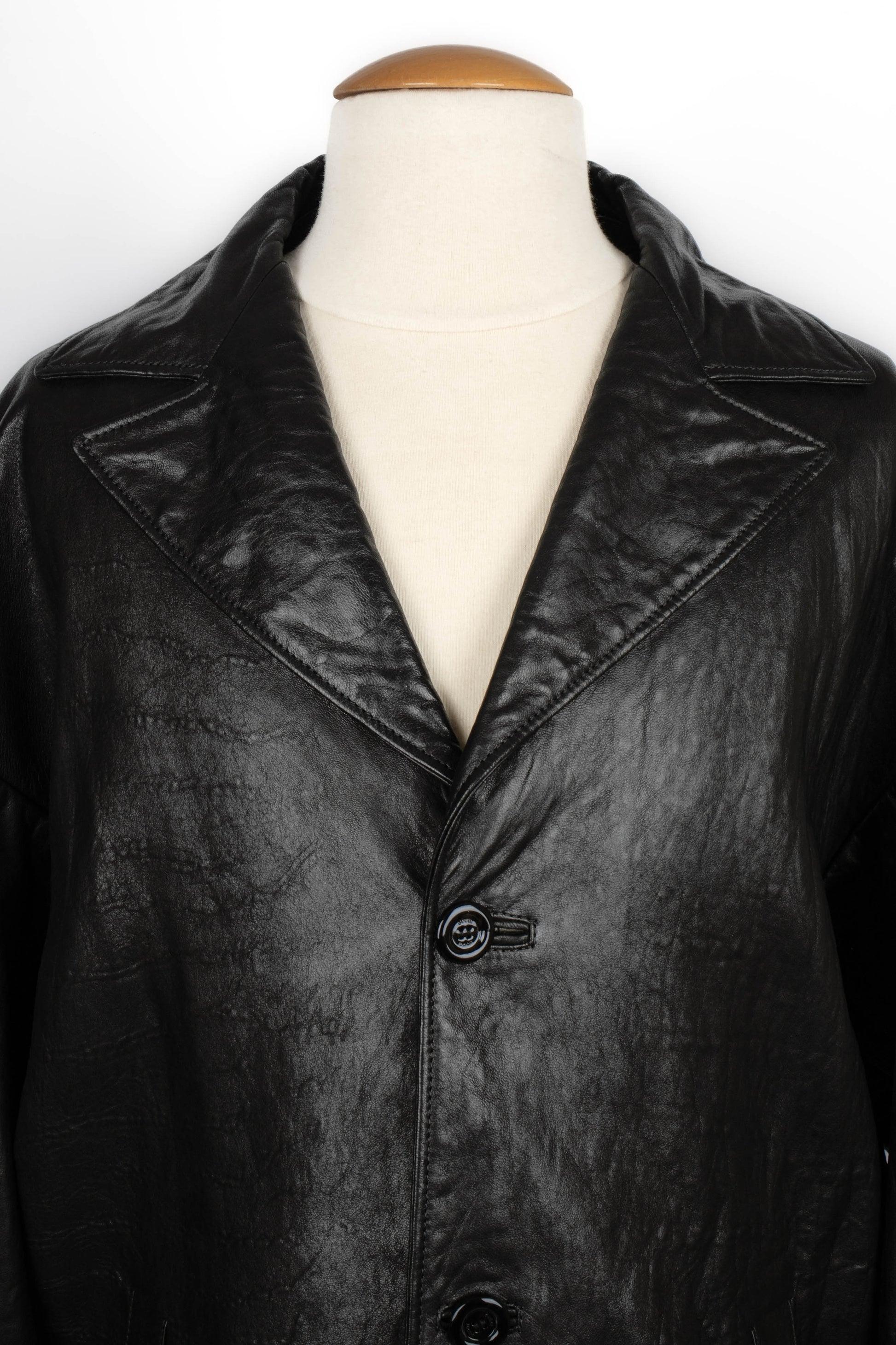 Gucci Black Lamb Leather Men Jacket For Sale 3
