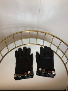 Guantes de piel de cordero negra Gucci