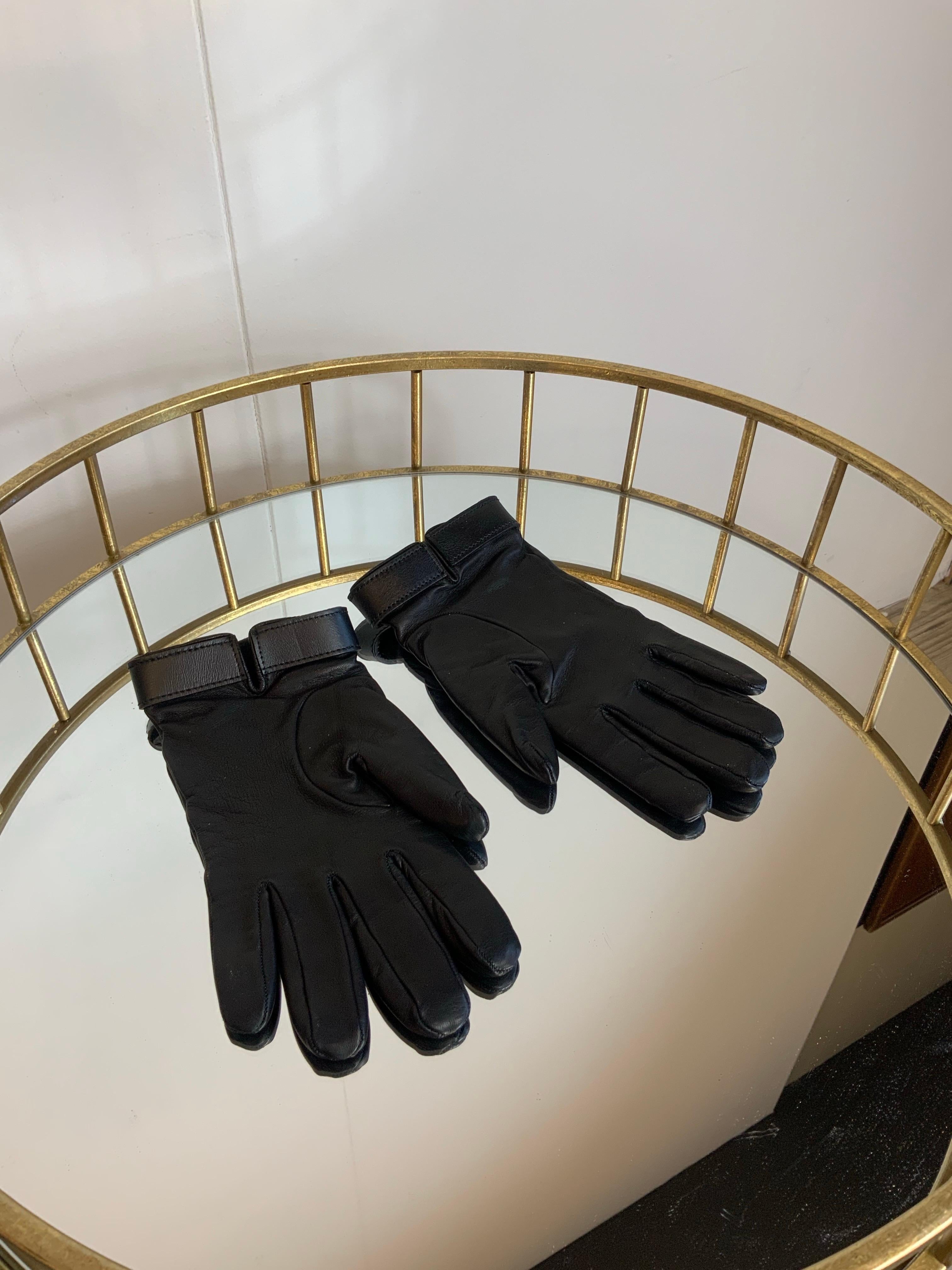 Black Gucci black Lambskin Gloves For Sale