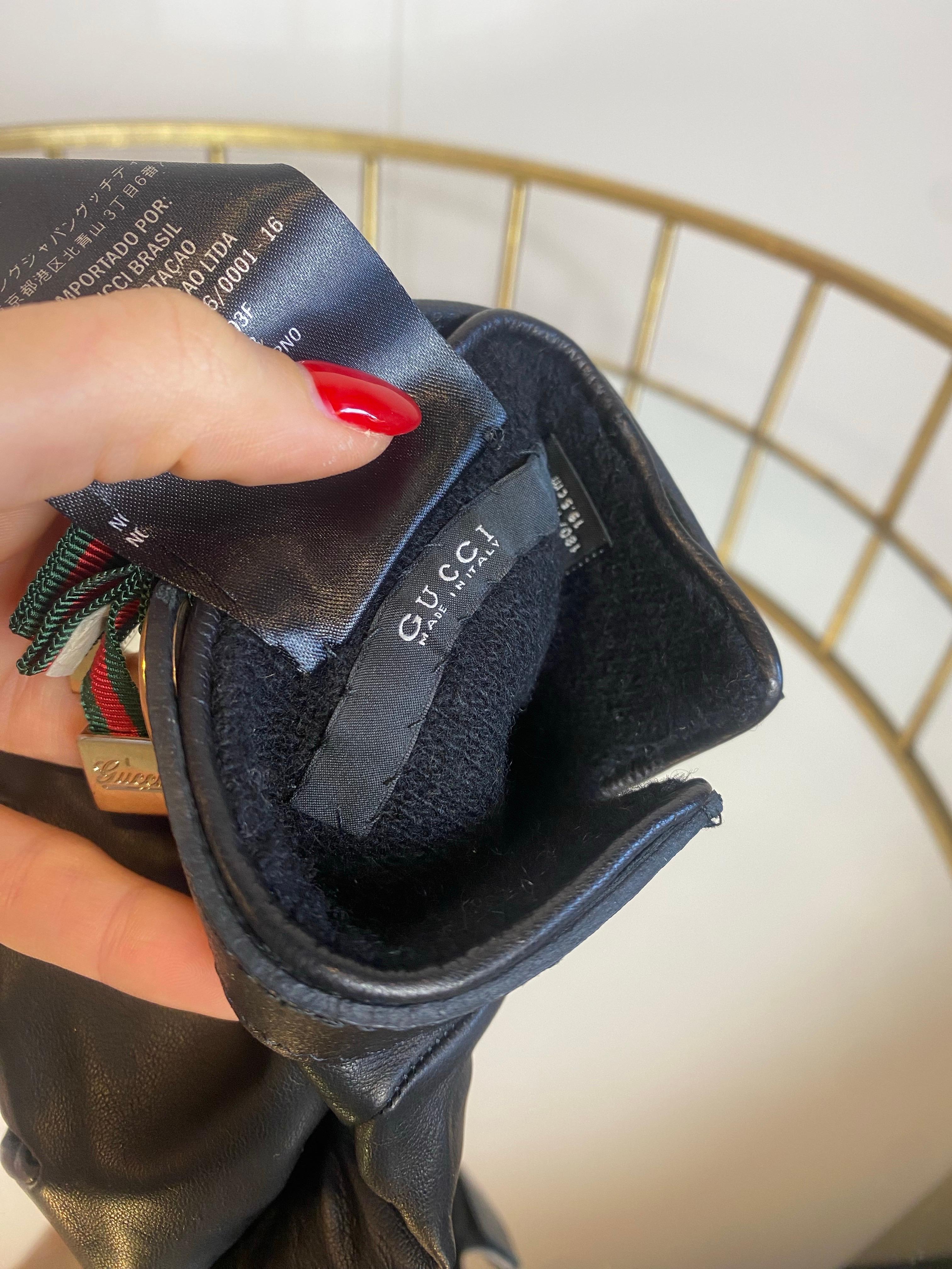 Gucci black Lambskin Gloves For Sale 2