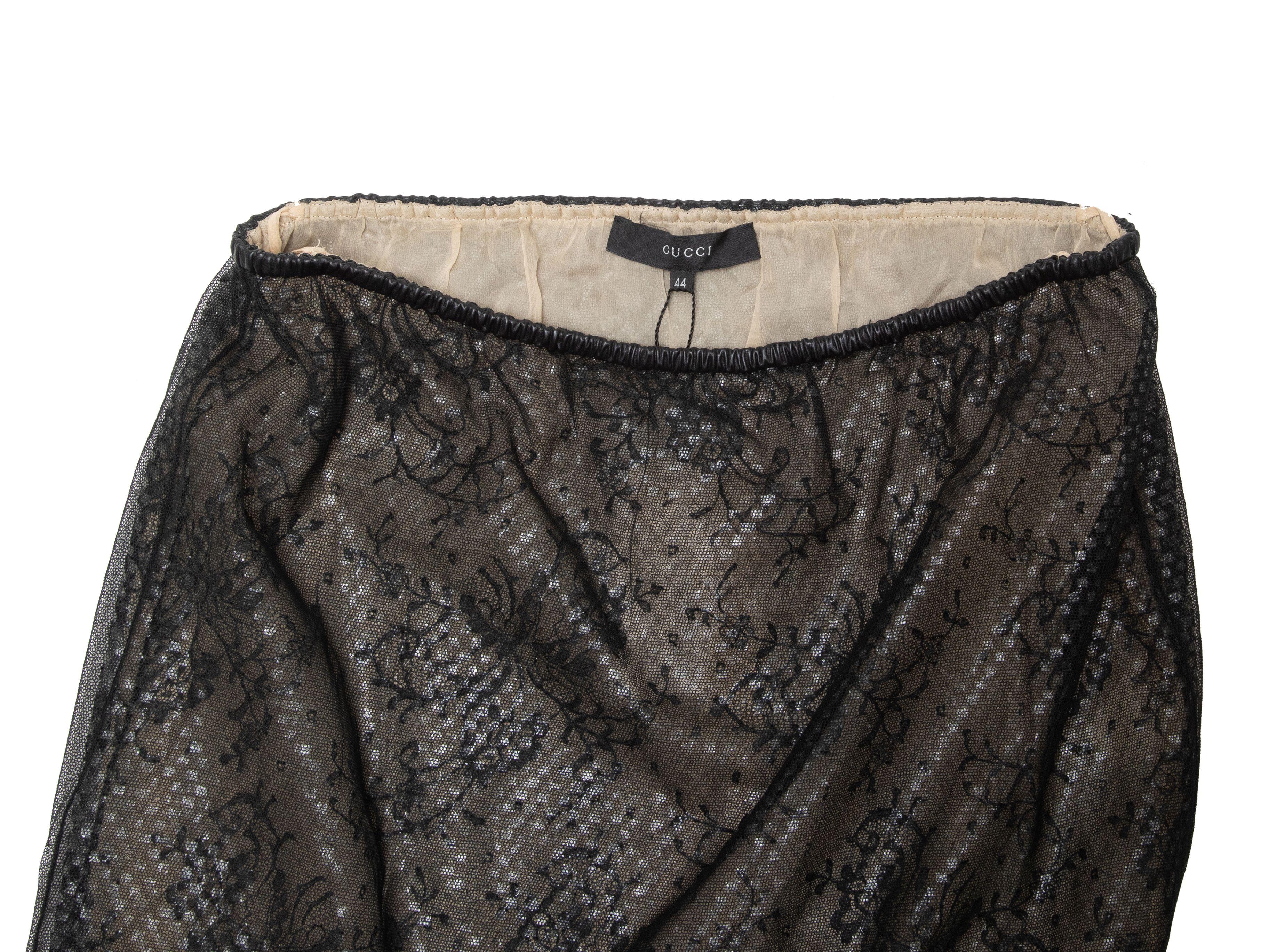Gucci Black Layered Lace Mini Skirt In Good Condition In New York, NY