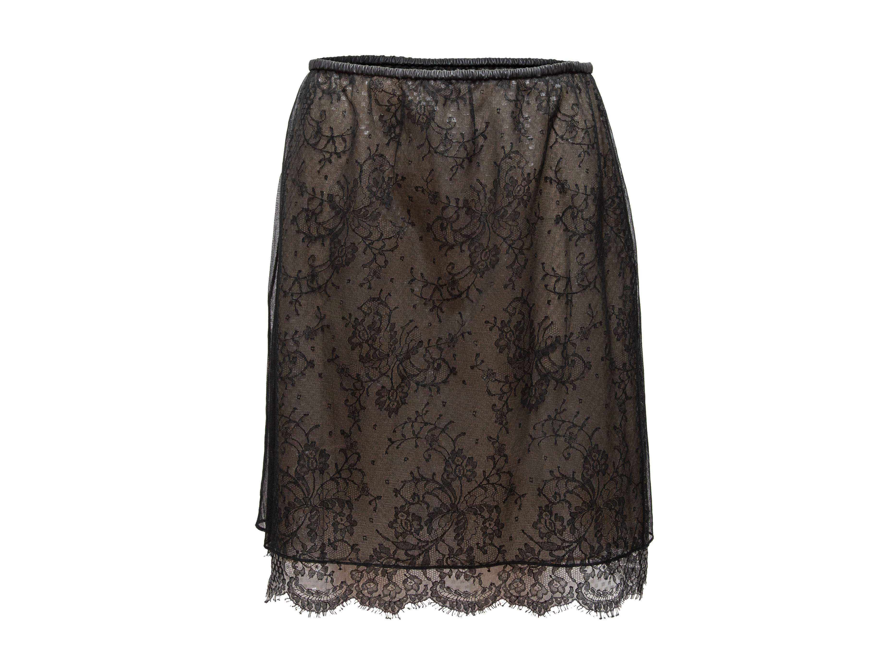 Women's Gucci Black Layered Lace Mini Skirt