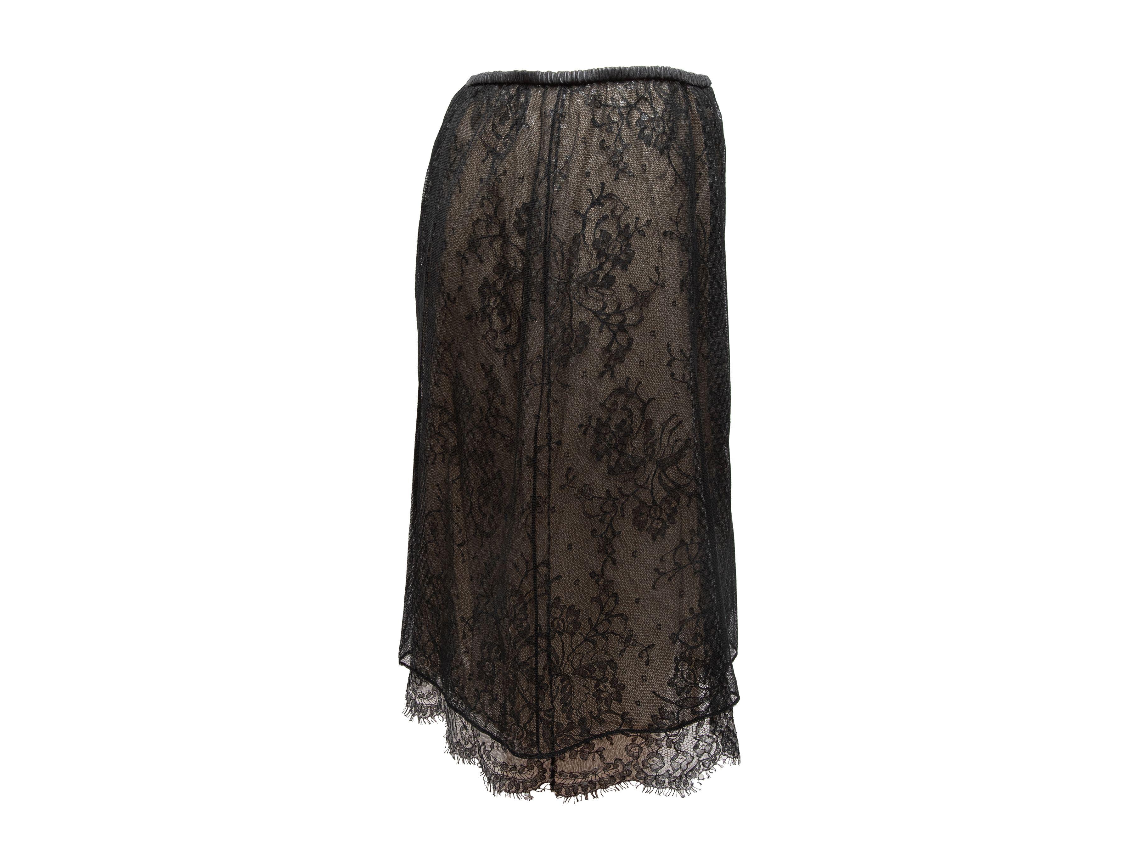 Gucci Black Layered Lace Mini Skirt 1