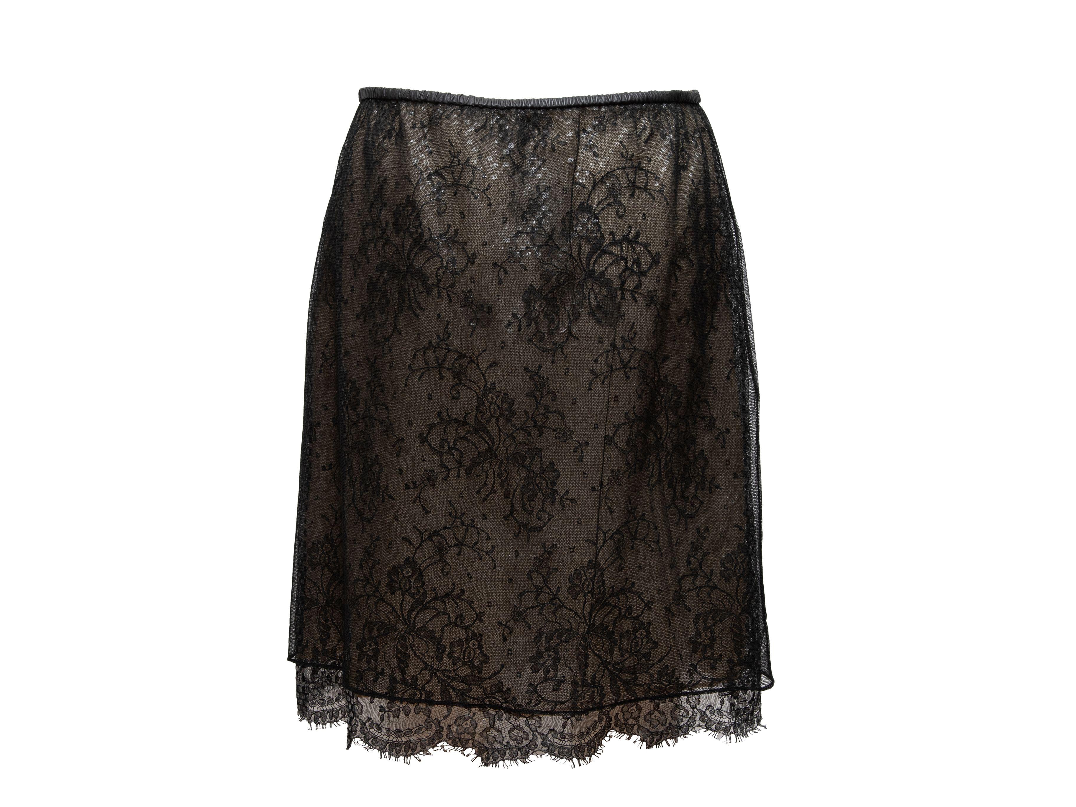 Gucci Black Layered Lace Mini Skirt 2