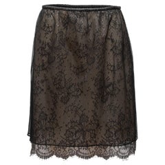 Gucci Black Layered Lace Mini Skirt