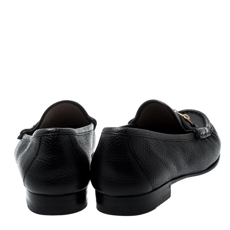 Gucci Black Leather 1953 Horsebit Loafers Size 37 In Good Condition In Dubai, Al Qouz 2