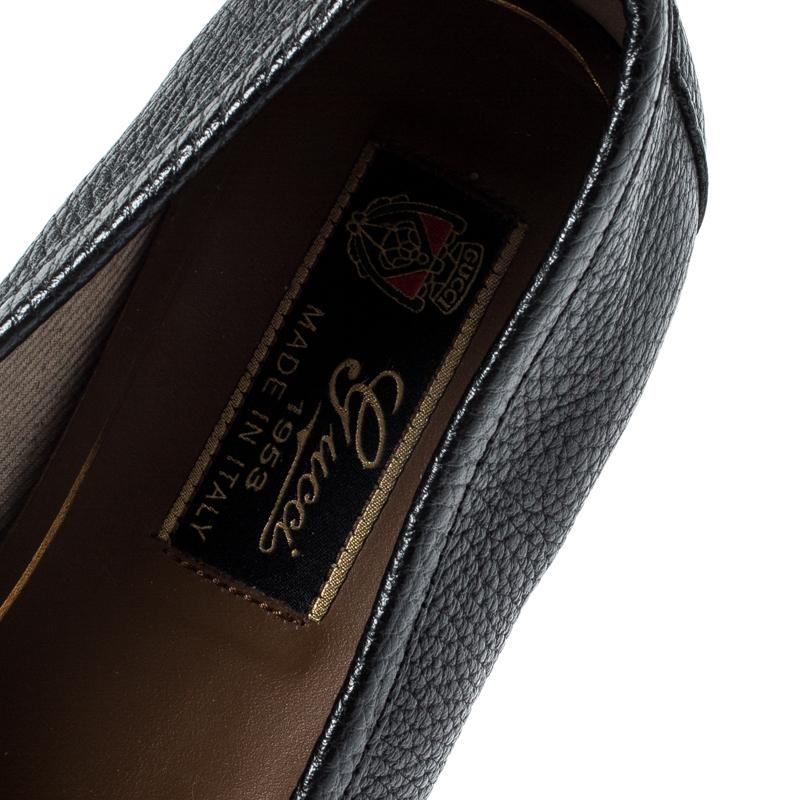 Women's Gucci Black Leather 1953 Horsebit Loafers Size 37