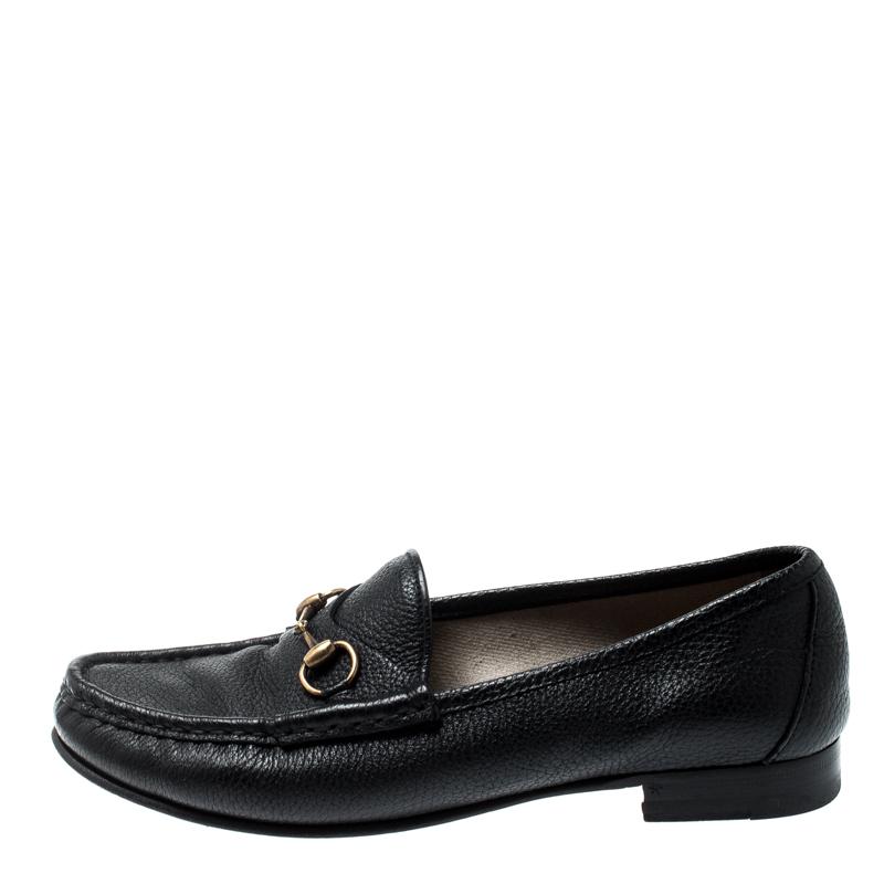 Gucci Black Leather 1953 Horsebit Loafers Size 37 2
