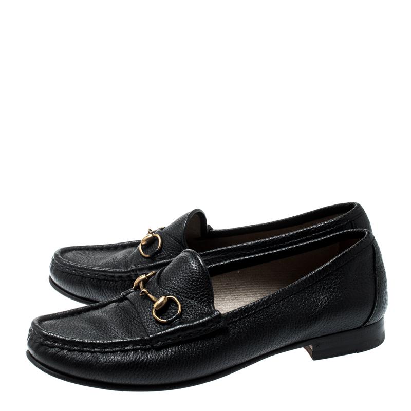 Gucci Black Leather 1953 Horsebit Loafers Size 37 3
