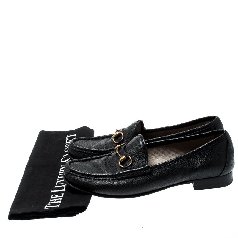 Gucci Black Leather 1953 Horsebit Loafers Size 37 4