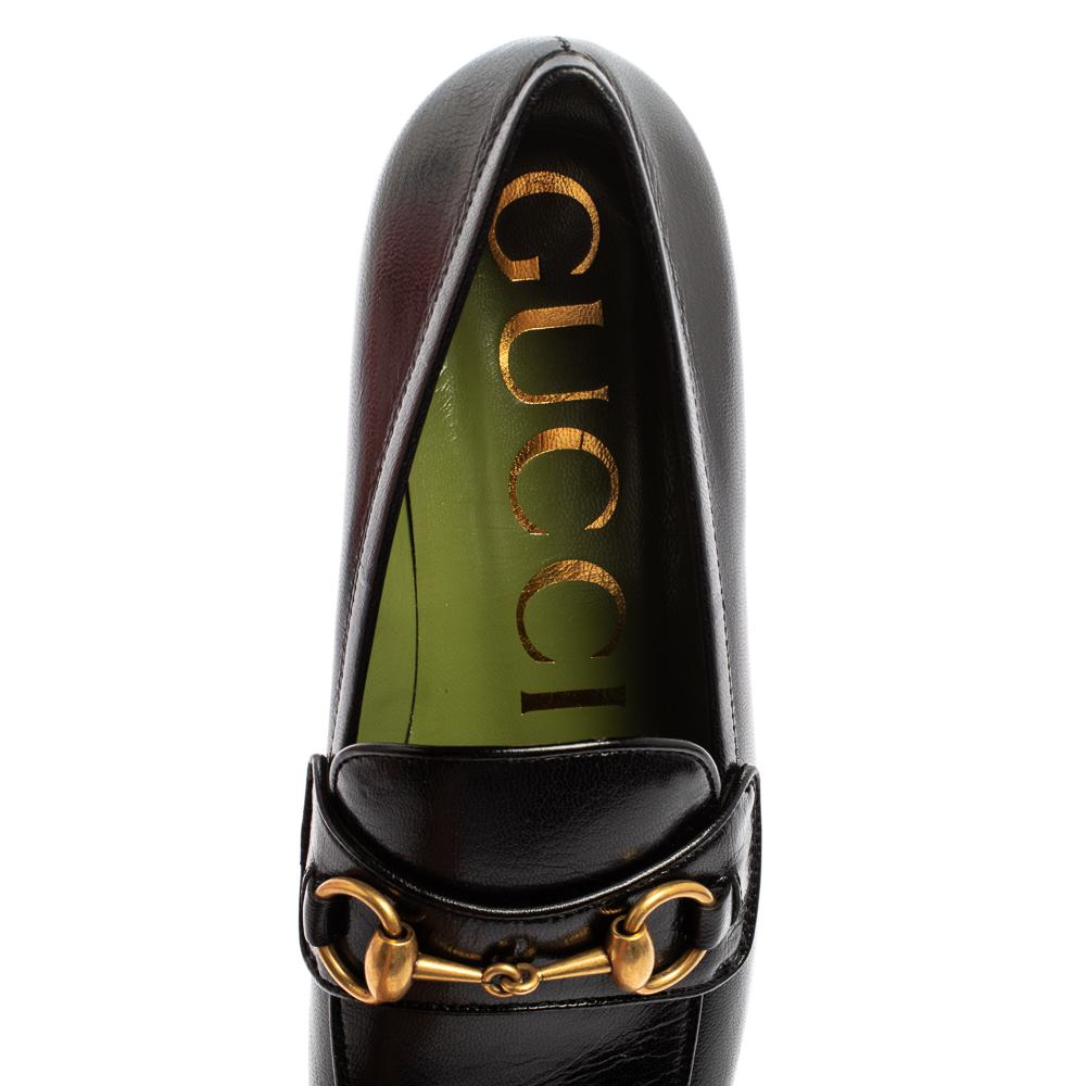 Gucci Black Leather 1953 Horsebit Platform Moccasin Size 37 2