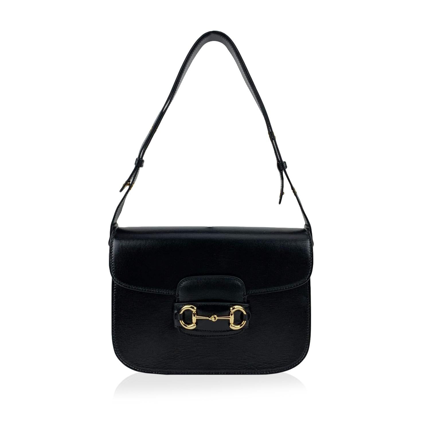 This beautiful Bag will come with a Certificate of Authenticity provided by Entrupy. The certificate will be provided at no further cost.

Beautiful Gucci '1955 Horsebit' shoulder bag, crafted in black leather. Structured shape. This model is a