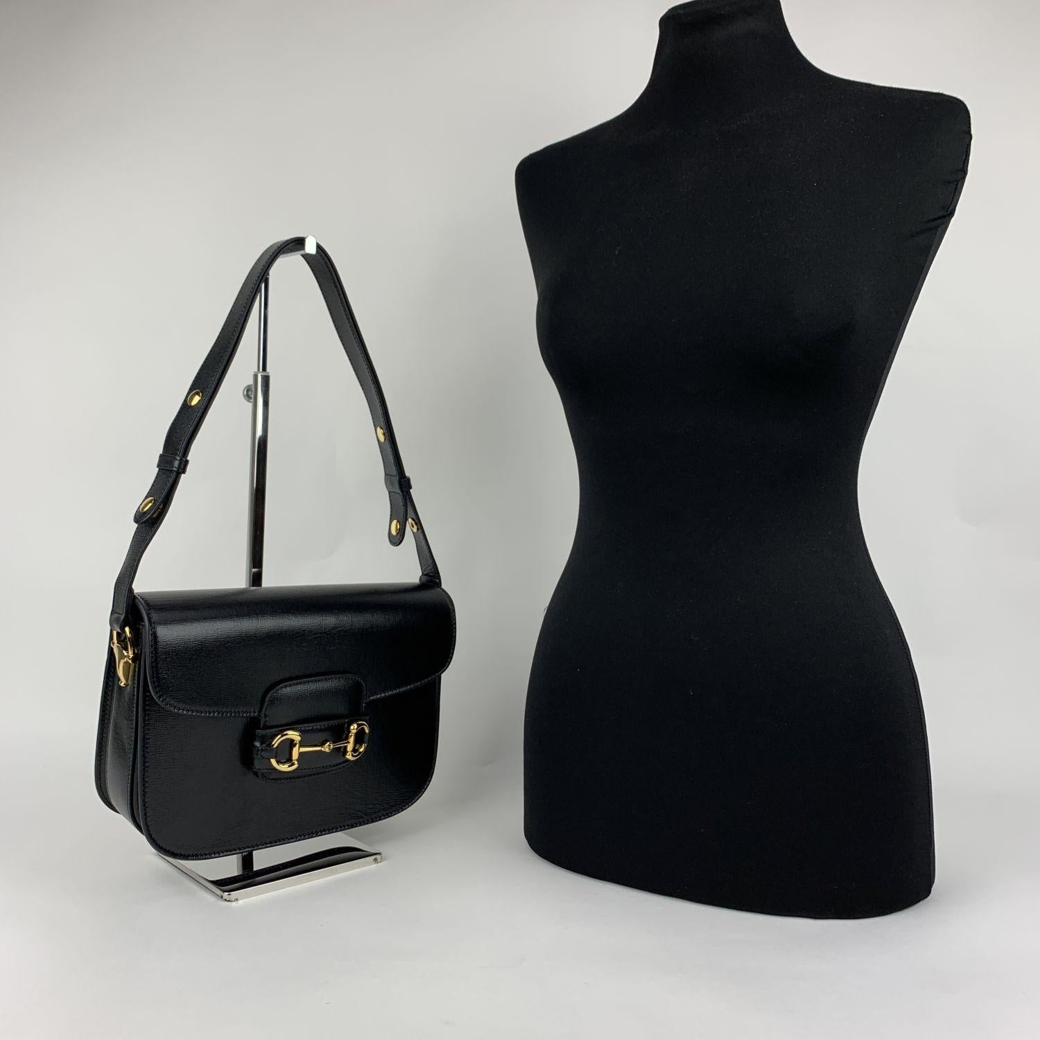 Gucci Black Leather 1955 Horsebit Box Shoulder Bag In New Condition In Rome, Rome