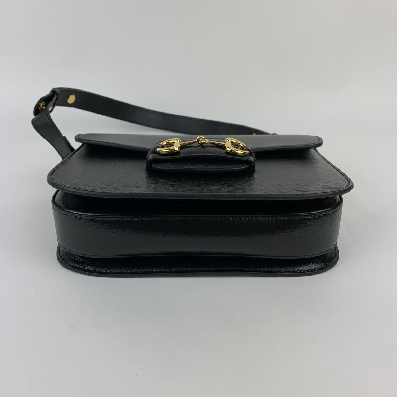 Women's Gucci Black Leather 1955 Horsebit Box Shoulder Bag