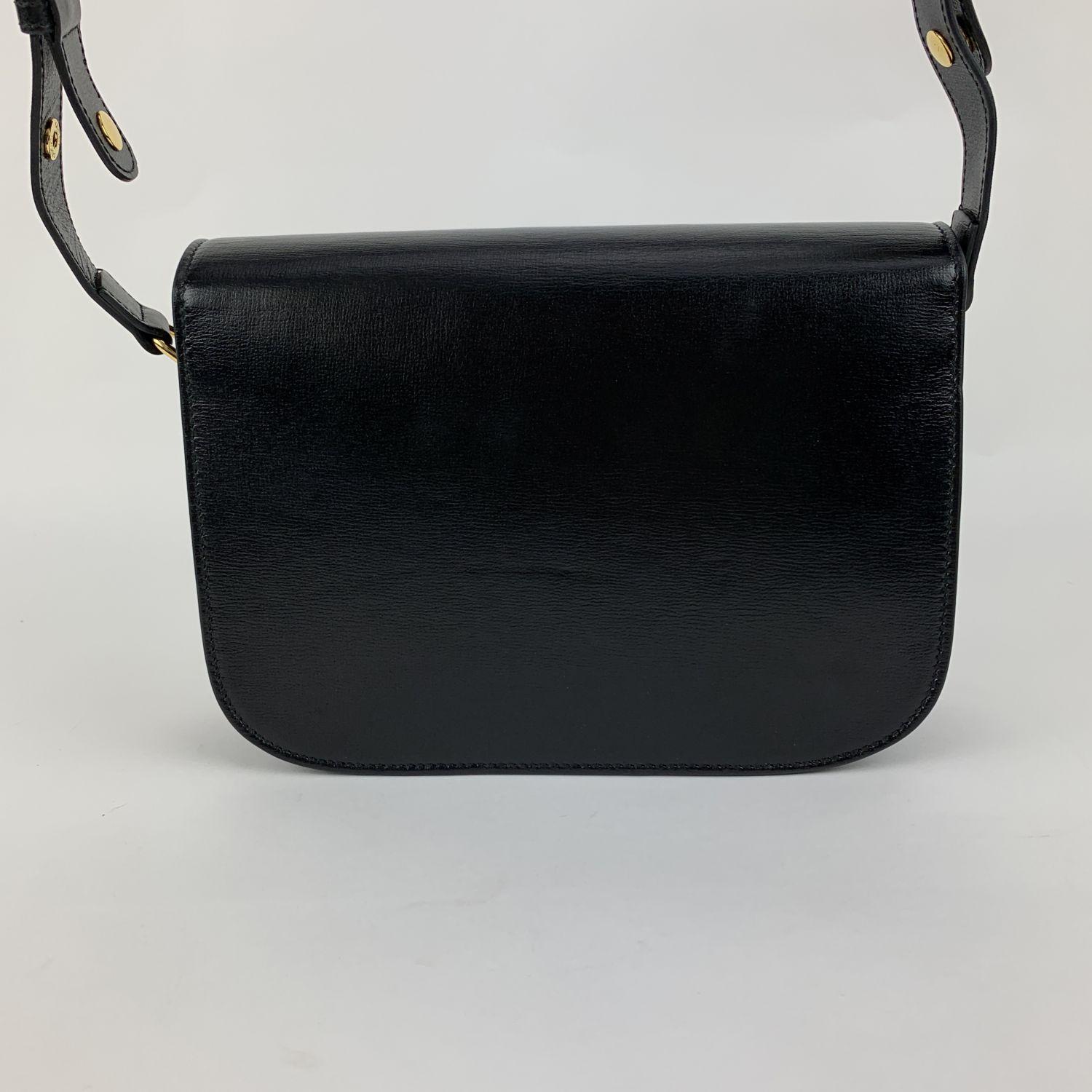 Gucci Black Leather 1955 Horsebit Box Shoulder Bag 1