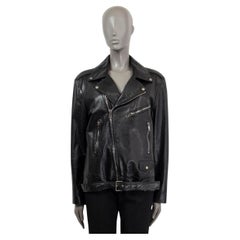 GUCCI black leather 2016 GHOST BIKER Jacket 48 XXL