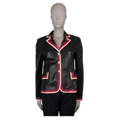 GUCCI black leather 2017 BLIND FOR LOVE Blazer Jacket 44 L