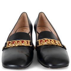 GUCCI black leather 2018 SYLVIE Pumps Shoes 39.5