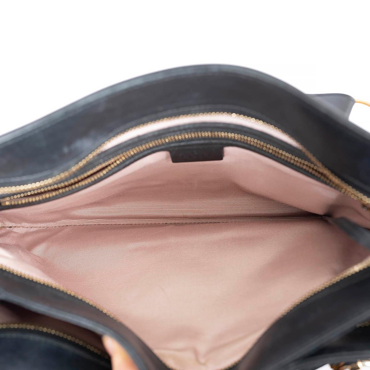GUCCI black leather 2019 ARLI LARGE TOP HANDLE Bag For Sale 2