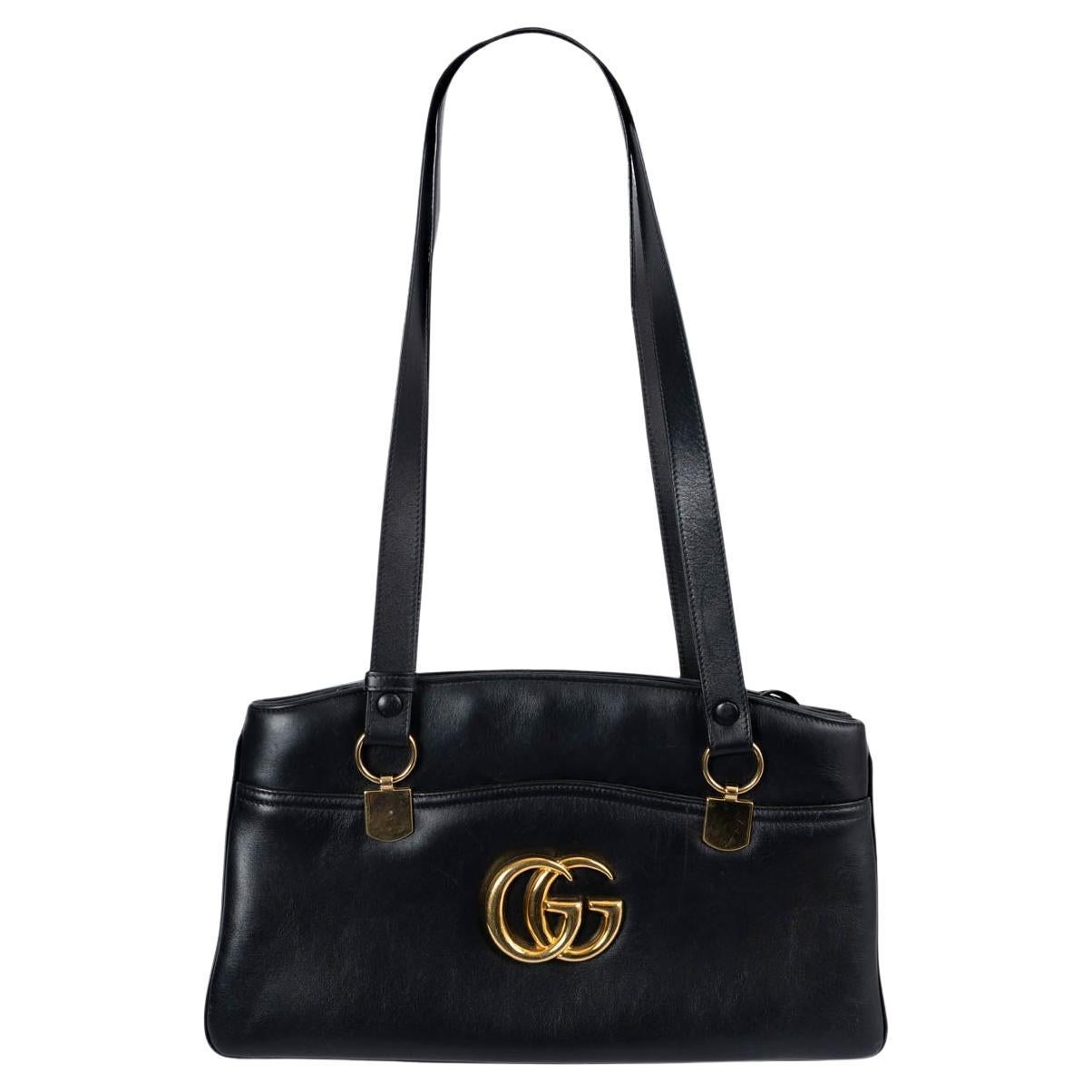 GUCCI black leather 2019 ARLI LARGE TOP HANDLE Bag For Sale