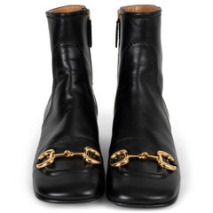 GUCCI black leather 2021 BABIES HORSEBIT Ankle Boots Shoes 40