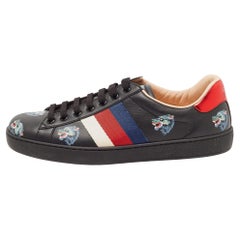 Gucci Black Leather Ace Low Top Sneakers Size 38