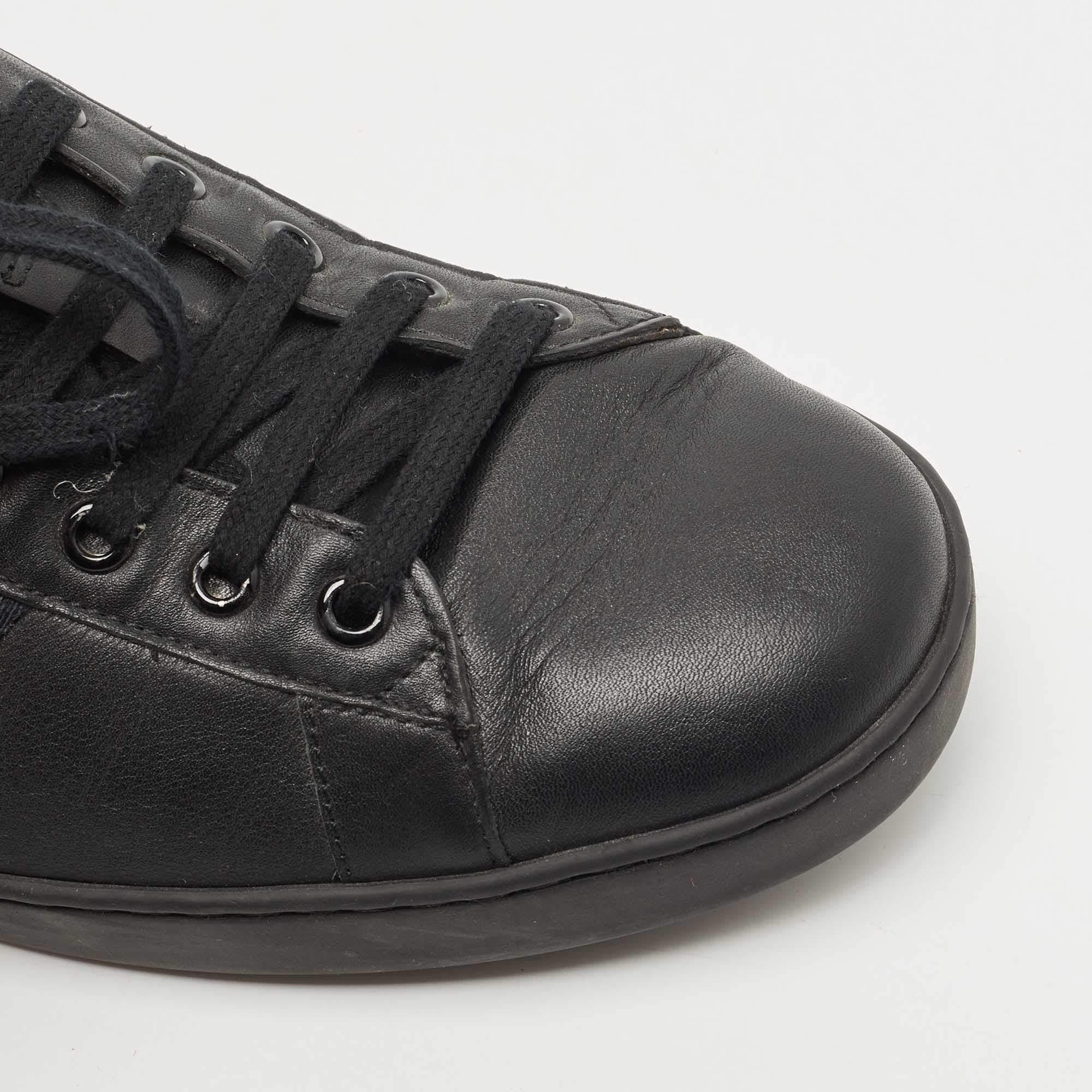 Gucci Black Leather Ace Low Top Sneakers Size 44 2