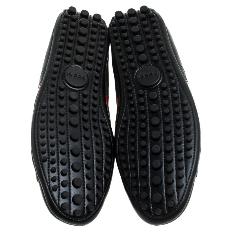 Gucci Black Leather Ace Sneakers Size 41 In Good Condition In Dubai, Al Qouz 2