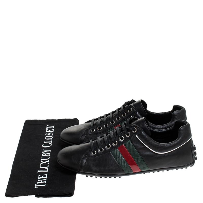 Gucci Black Leather Ace Sneakers Size 41 3