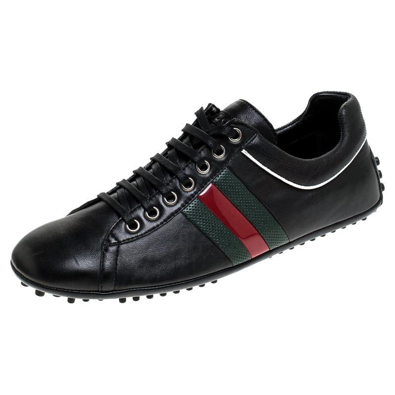 Gucci Black Leather Ace Sneakers Size 41