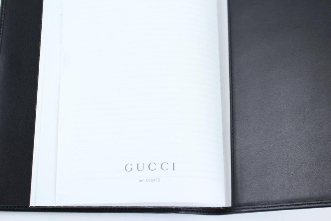 Gucci Black Leather Agenda Cover 4gk0919 Damen im Angebot
